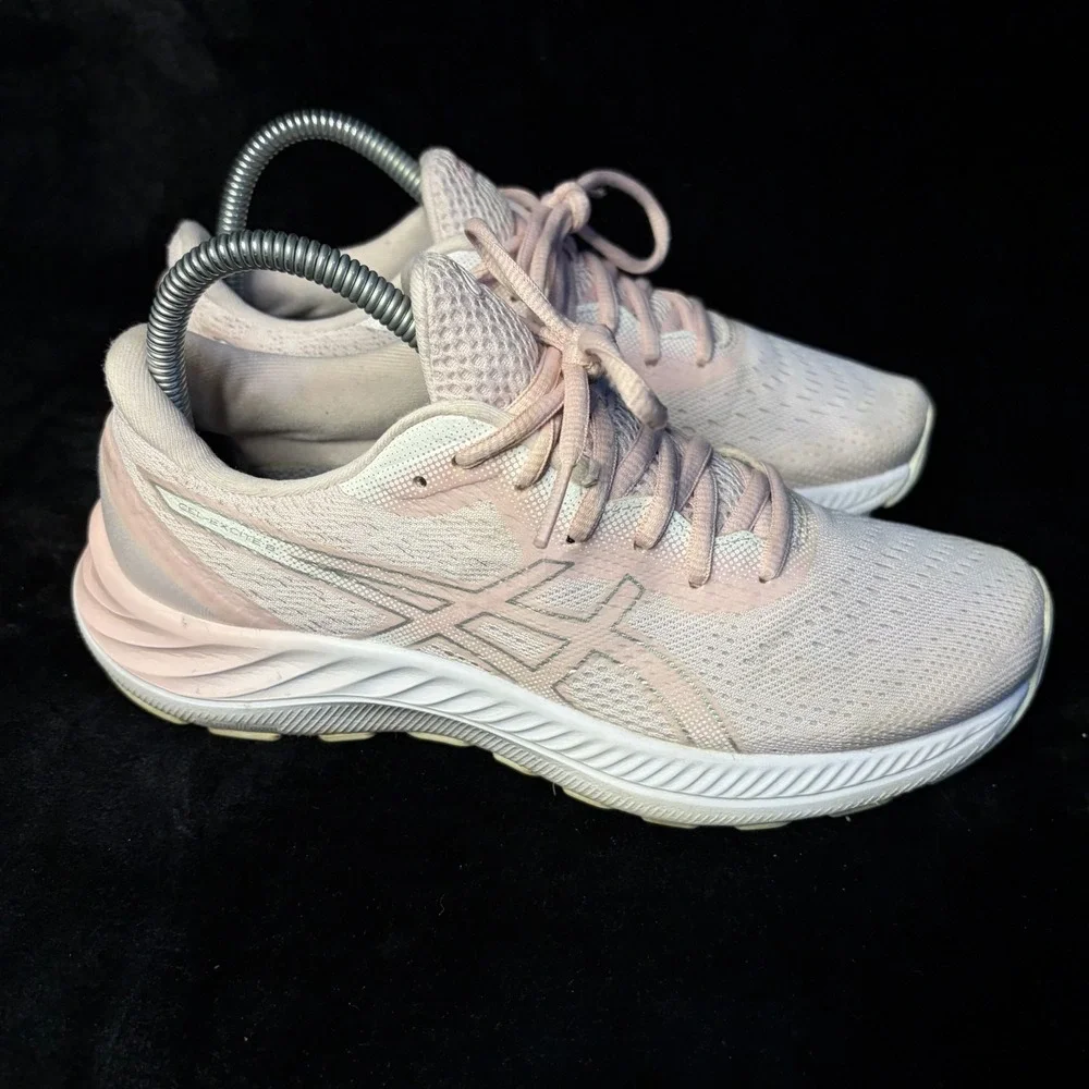 Asics Gel Excite 8 1012A916 Sneakers Womens US 7.5 Beige Pink Knit Running Shoes